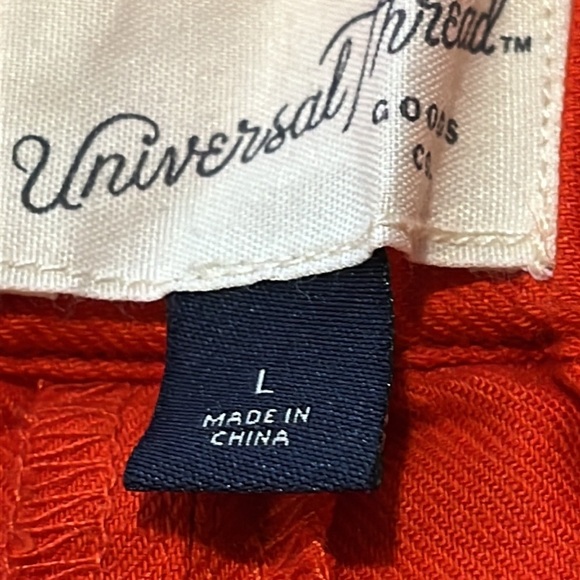 Women's Universal Thread Red Button Front Linen Blend Pencil Skirt Pockets Large - Picture 4 of 6